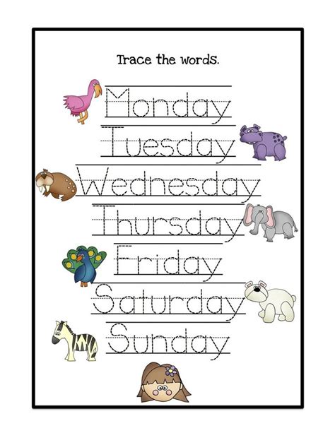 Days Of The Week Worksheets Activity Shelter Preschool Writing