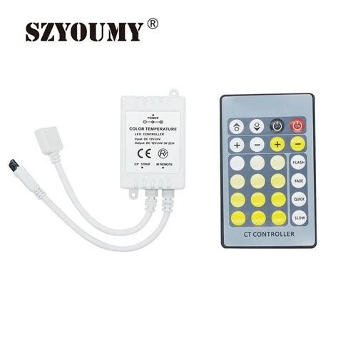 New 24 Key Ir Remote Dimmer Controller For Dual White Ct Color