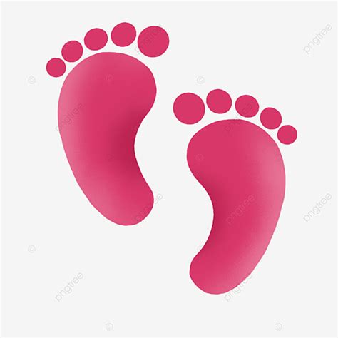 Pink Gradient Baby Footprints Clipart Baby Fußabdrücke Clipart Baby