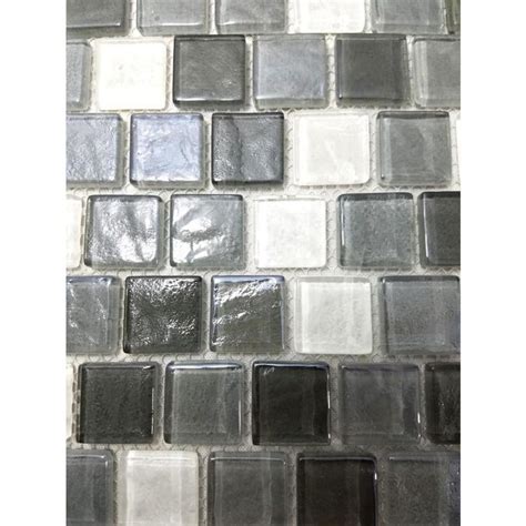 Abolos Geo 12 Pack Gray 12 In X 12 In Glossy Glass Mosaic Wall Tile In