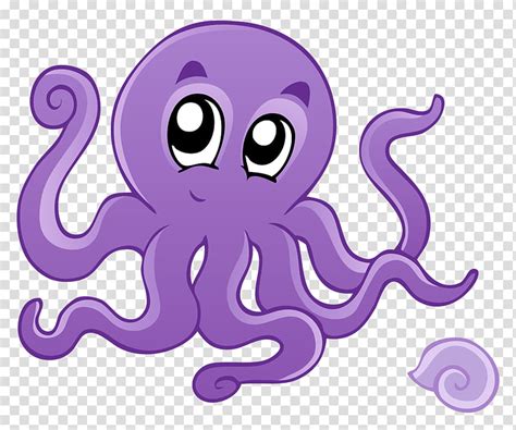 Octopus Drawing Mural Cartoon Sticker Purple Pink Violet