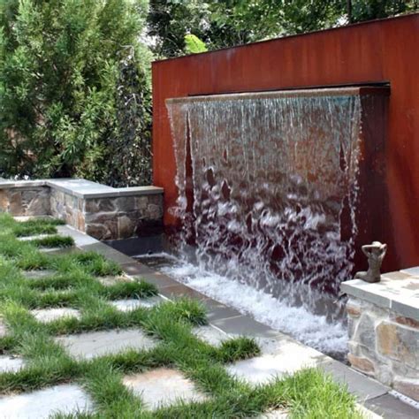 Modern Waterfall Fountain In The Backyard Different Types Of Pond