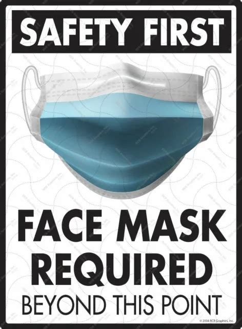 Safety First Face Mask Required Protection Ppe Aluminum Sign 9 X