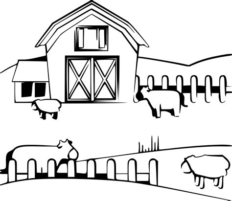 Farm Clipart Outline And Other Clipart Images On Cliparts Pub