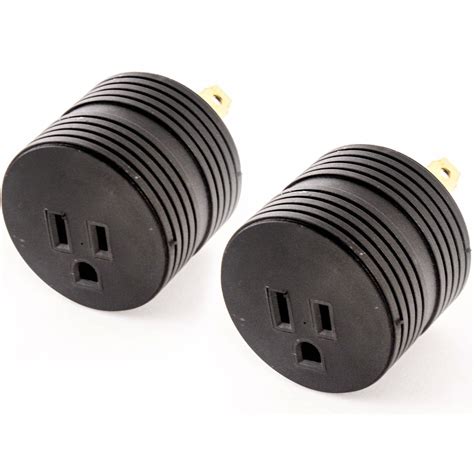 2 Rv Electrical Adapter 30 Amp Male To 15 A Female Plug Round Grip