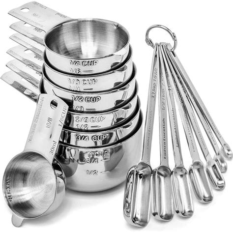Stainless Steel Measuring Cups And Spoons Set 14 Piece Set Hudson