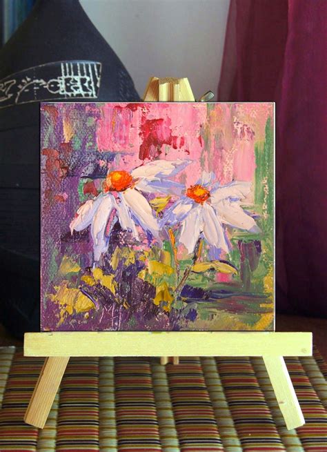 Marions Floral Art Blog White Daisies Miniature Treasures Painting