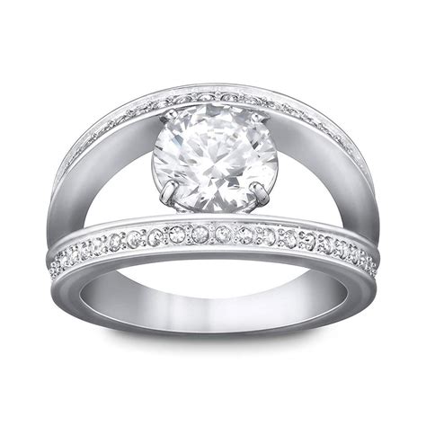 Swarovski Clear Crystal Vitality White Ring Rhodium Medium557