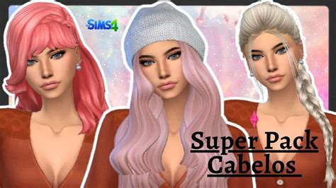 Pack De Cabelos Femininos E Masculinos The Sims 4 Cps Parte 6 Youtube