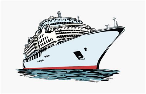Cruise Ship Cartoon Drawing Png Download Cruise Ship Vector