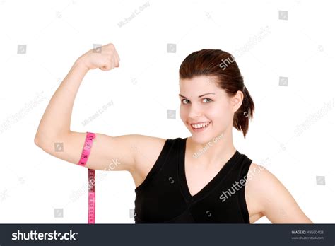 Woman Measuring Her Bicep Stock Photo 49590403 Shutterstock