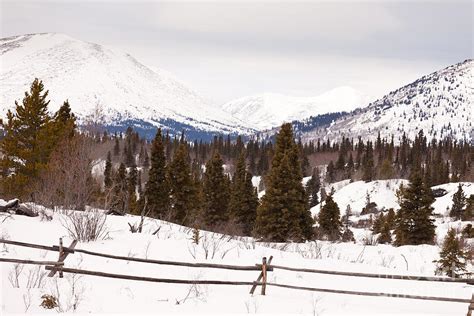 Scenic Yukon Canada Winter Mountains Ranch Fence Photograph By Stephan