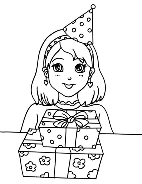 Happy Birthday Girl Coloring Pages At