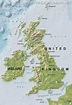 Mappa fisica del regno UNITO - mappa Fisica di Gran Bretagna (Europa ...