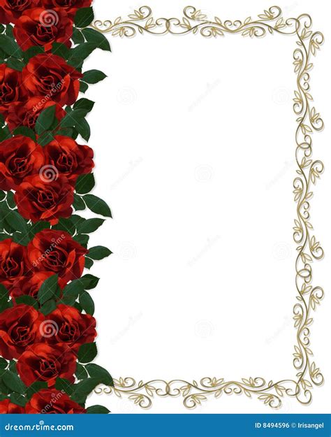 Red Roses Border Wedding Invitation Royalty Free Stock Image Image