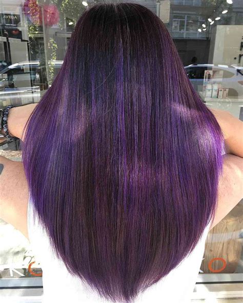 Get Stylish With Purple Highlights For Long Hair Add A Pop Of Color To