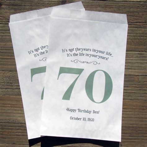 70th Birthday Favor Bags 70th Birthday Favor Bags Adult Etsy