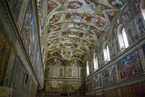 The sistine chapel ceiling in the vatican painted by michelangelo buonarroti. Michelangelo's Painting of the Sistine Chapel Ceiling ...