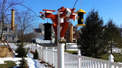 See the squirrel stopper pole among the pole products above. Bird feeder PVC pole | Bird feeder poles, Homemade bird ...