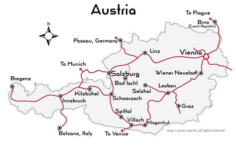 Austria Rail Map And Guide Mapping Europe