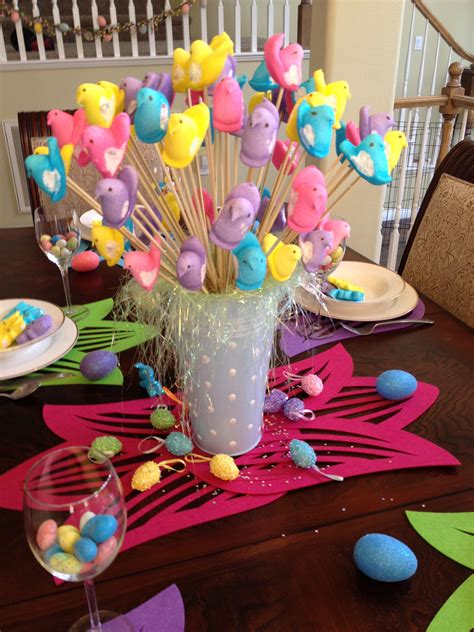 Peeps Arrangement For The Center Of Our Table Easter Entertaining