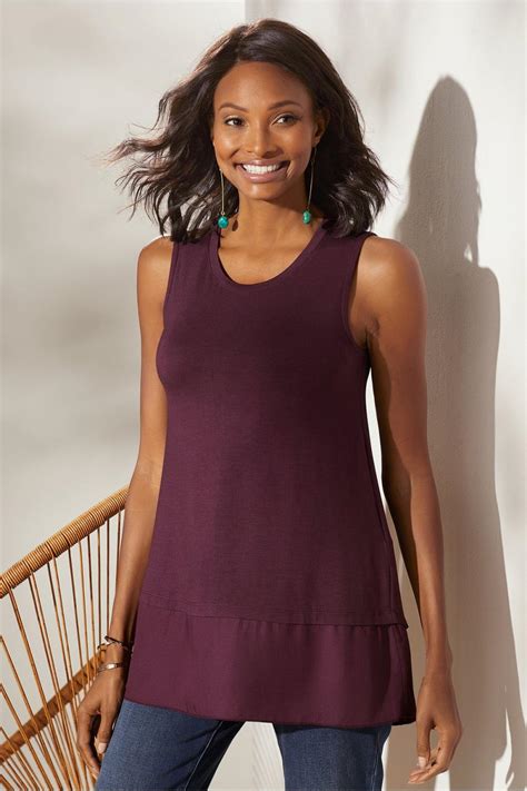 Tops Eden Tiered Tank Soft Surroundings Womens ⋆ Ameri Care Today