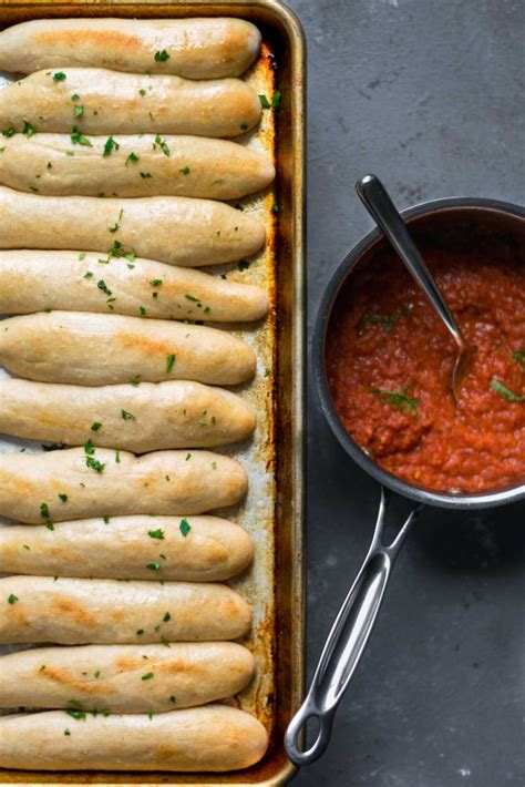 Quick And Easy Homemade Breadsticks With Spicy Marinara The Curious
