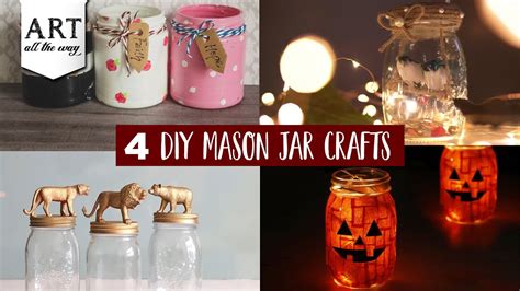 4 Diy Mason Jar Crafts Jar Crafts Compilation Compilation Youtube