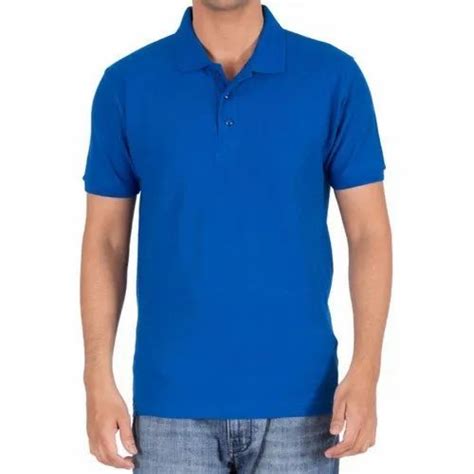 Cotton Plain Royal Blue Collar T Shirts Rs 180 Pcs Valki Exports