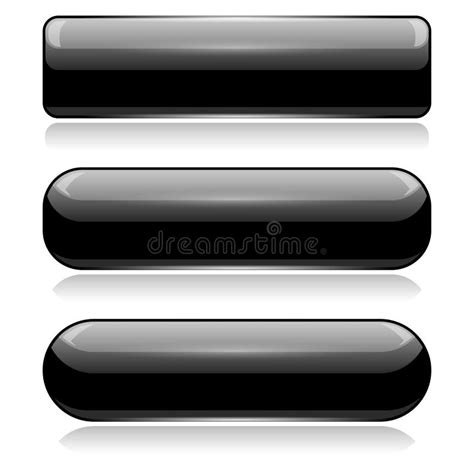 Black 3d Glass Buttons Stock Vector Illustration Of Glass 140265254