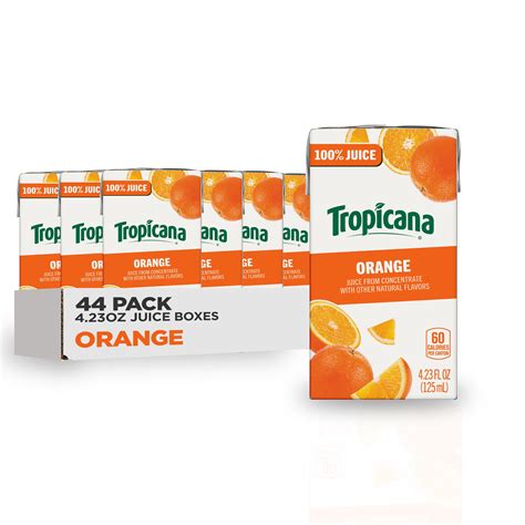 Tropicana 100 Juice Box Orange Juice 423 Oz 44 Pack