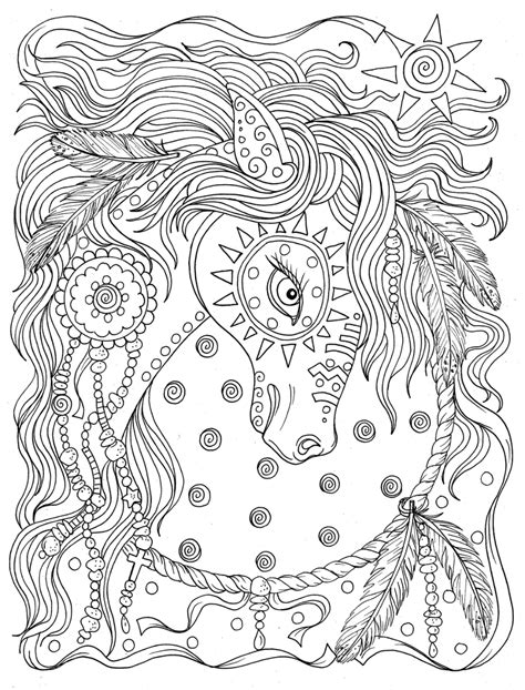 Digital Coloring Book Animal Spirits Printable Book Etsy Horse