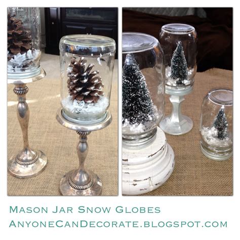 Anyone Can Decorate Diy Mason Jar Snow Globes