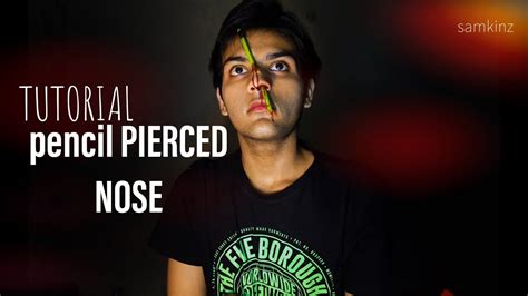 Pencil Pierced Nose Sfx Tutorial Halloween Ideas Quick And Easy