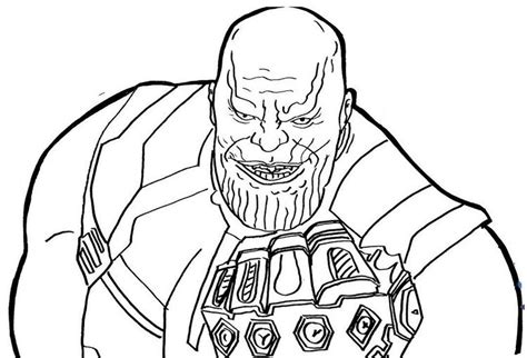 Coloriage Thanos Ancienne Version Et Son Coup De Poing Avec Infinity Gauntlet Coloriages