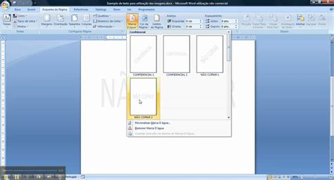 Inserir marca de água no Word YouTube