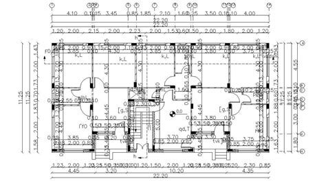Apartment House Cluster Plan Working Drawing With