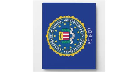 Federal Bureau Of Investigation Retired Plaque Zazzle