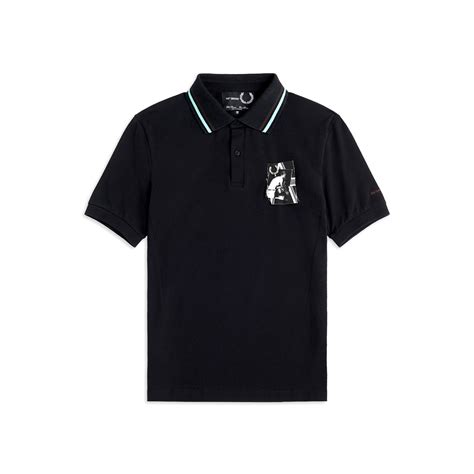 fred perry x raf simons pin tipped polo shirt black and sneakerbox