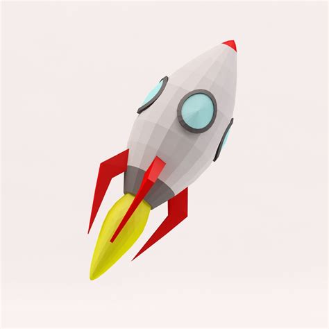 Cp Cartoon Low Poly Rocket