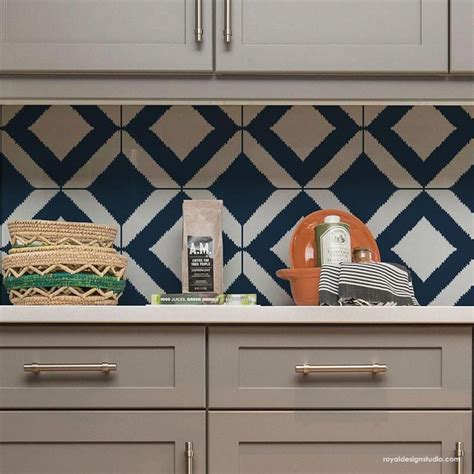 Tile Stencils For Walls Floors And Diy Kitchen Decor Royal Design