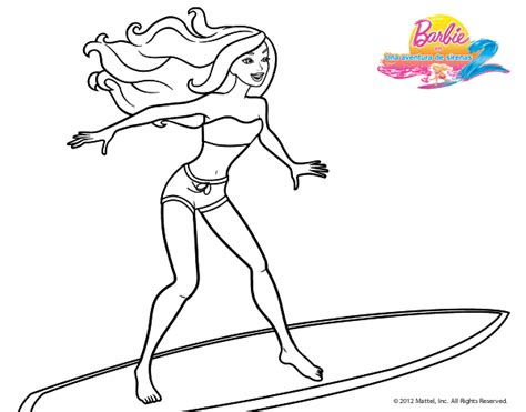 Surfeando Las Olas Barbie Coloring Pages Coloring Pictures Ideas Para