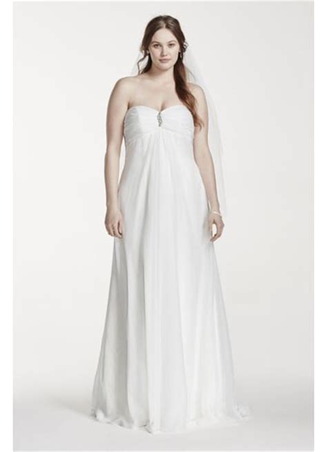 Strapless Empire Waist Plus Size Wedding Dress Davids Bridal