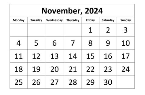 November 2024 Calendar Free Printable Calendar November 2024