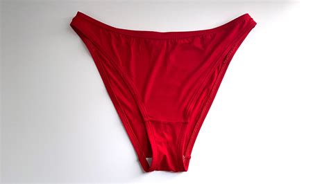 Classic High Cut Panty Underwear Red French Cut Brief 90 S Style Lingerie Eco Friendly Bamboo