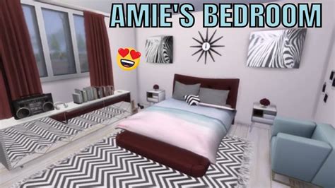 Amies Bedroom Speed Buildvirtual Tour Sims 4 Cc Links Youtube
