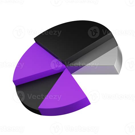 3d Pie Chart Infographic Purple Black 27118787 Png