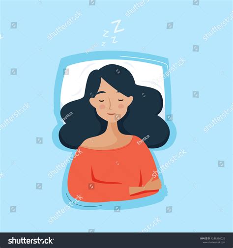 Woman Sleep Bed Flat Cartoon Style เวกเตอร์สต็อก ปลอดค่าลิขสิทธิ์ 1336368026 Shutterstock