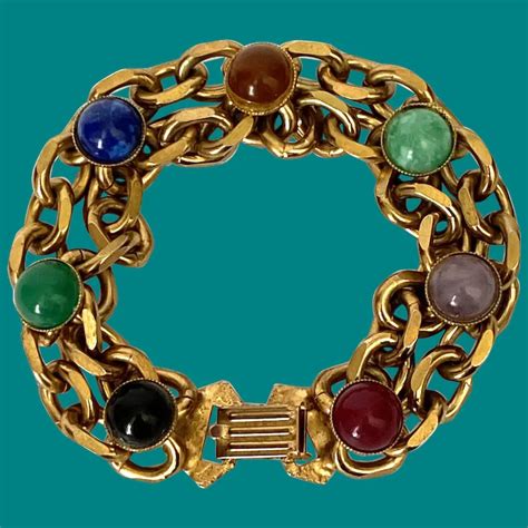 Lovely 7 Colored Stones Bracelet Ruby Lane