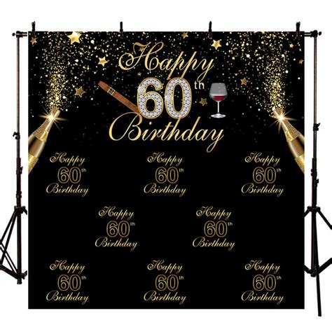 Buy Moca 8x8ft 60th Birthday Backdrop Step And Repeat Sixty Birthday